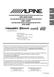 Alpine CDE-SXM145BT User Manual