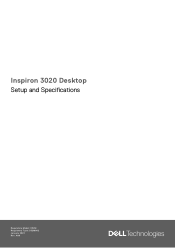 Dell Inspiron 3020 Desktop Setup and Specifications