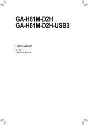Gigabyte GA-H61M-D2H-USB3 Manual