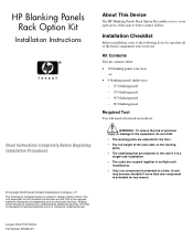 HP 10842 Blanking Panels Rack Option Kit Installation Instructions