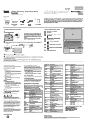 Lenovo ThinkPad T440s (English) Safety, Warranty, and Setup Guide