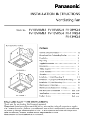 Panasonic FV08VKSL4 FV08VKL4 User Guide
