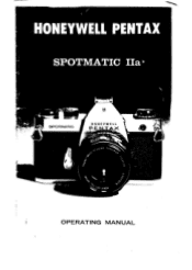 Pentax Spotmatic Iia Spotmatic Iia Manual