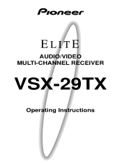 Pioneer VSX-29TX Owner's Manual