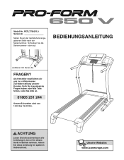 ProForm 650 V Treadmill German Manual