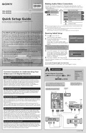 Sony KDL-40V2500 Quick Setup Guide