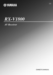 Yamaha RXV1800 Owner's Manual