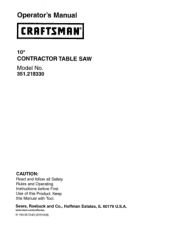 Craftsman 21833 Operation Manual