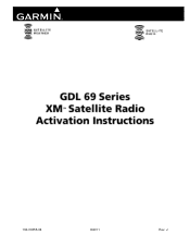 Garmin GTN 750 XM Satellite Radio Activation Instructions