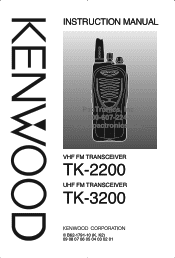 Kenwood TK 3200U2P Instruction Manual