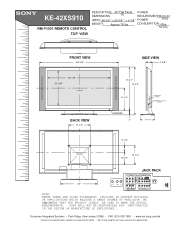 Sony KE-42XS910 Dimensions Diagrams