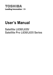 Toshiba Satellite Pro L630 PSK01C Users Manual Canada; English