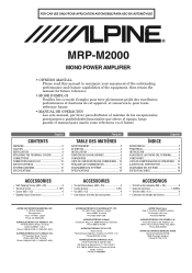 Alpine MRP-M2000 Owner's Manual (english/french/espanol)