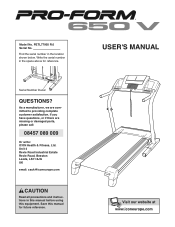 ProForm 650 V Treadmill Uk Manual
