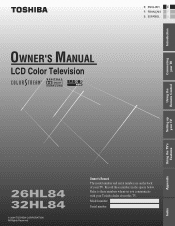 Toshiba 32HL84 Owner's Manual - English