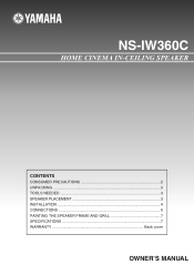 Yamaha NS-IW360C Owners Manual