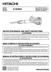 Hitachi H65SD2 Instruction Manual