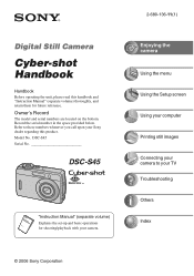 Sony DSC-S45 Handbook (Primary Manual)