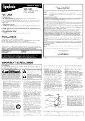 Symphonic CSL1505 Owner's Manual