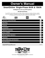 Tripp Lite SU6000RT3UHVXL Owner's Manual for SmartOnline Single-Phase 6-10kVA UPS 932188