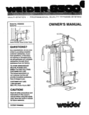 Weider 8300 Hard Drive English Manual