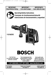 Bosch 11316EVS Operating Instructions