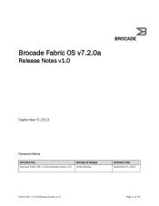 Dell Brocade 5100 Fabric OS v7.2.0a Release Notes v1.0