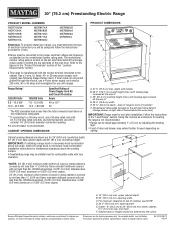 Maytag MER8600DS Dimension Guide