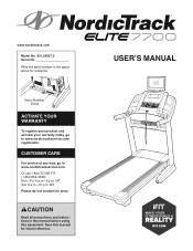 NordicTrack Elite 7700 Treadmill English Manual