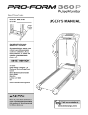 ProForm 360 P Treadmill User Manual