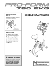 ProForm 780 Ekg Bike Dutch Manual