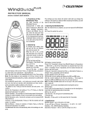Celestron WindGuide Plus Anemometer Yellow WindGuide Plus Anemometer Instruction Manual (English, French, German, Italian, Spanish)