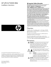 HP Pro UPS 500 240V HP UPS R/T3000 ERM Installation Instructions