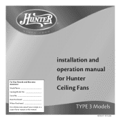 Hunter 21620 Owner's Manual