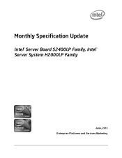 Intel S2400LP Specification update