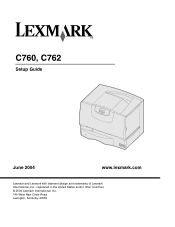 Lexmark 762e Setup Guide