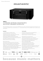 Marantz SR8012 Product Specification Sheet