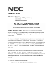NEC AS222WM-BK Launch Press Release