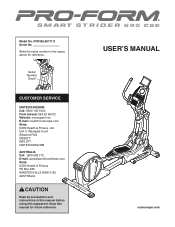 ProForm Smart Strider 695 Cse Instruction Manual