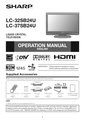 Sharp LC-37SB24U Operation Manual