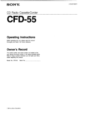 Sony CFD-55 Users Guide