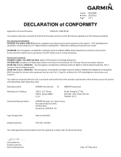 Garmin VHF 200 Marine Radio Declaration of Conformity