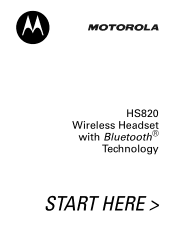Motorola HS820 Startup Guide