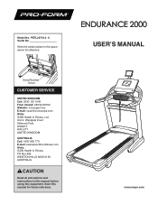 ProForm Endurance 2000 Instruction Manual