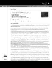 Sony KDF-37H1000 Marketing Specifications