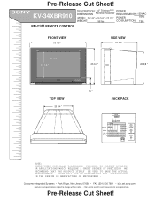 Sony KV-34XBR910 Dimensions Diagrams