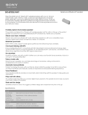 Sony SRS-BTS50 Marketing Specifications (White model)