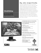 ViewSonic VA2026W VA2026w PDF Spec Sheet