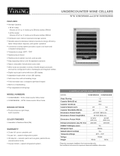 Viking VUWC Two-Page Specifications Sheet