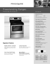 Frigidaire FFEF3018LB Product Specifications Sheet (English)